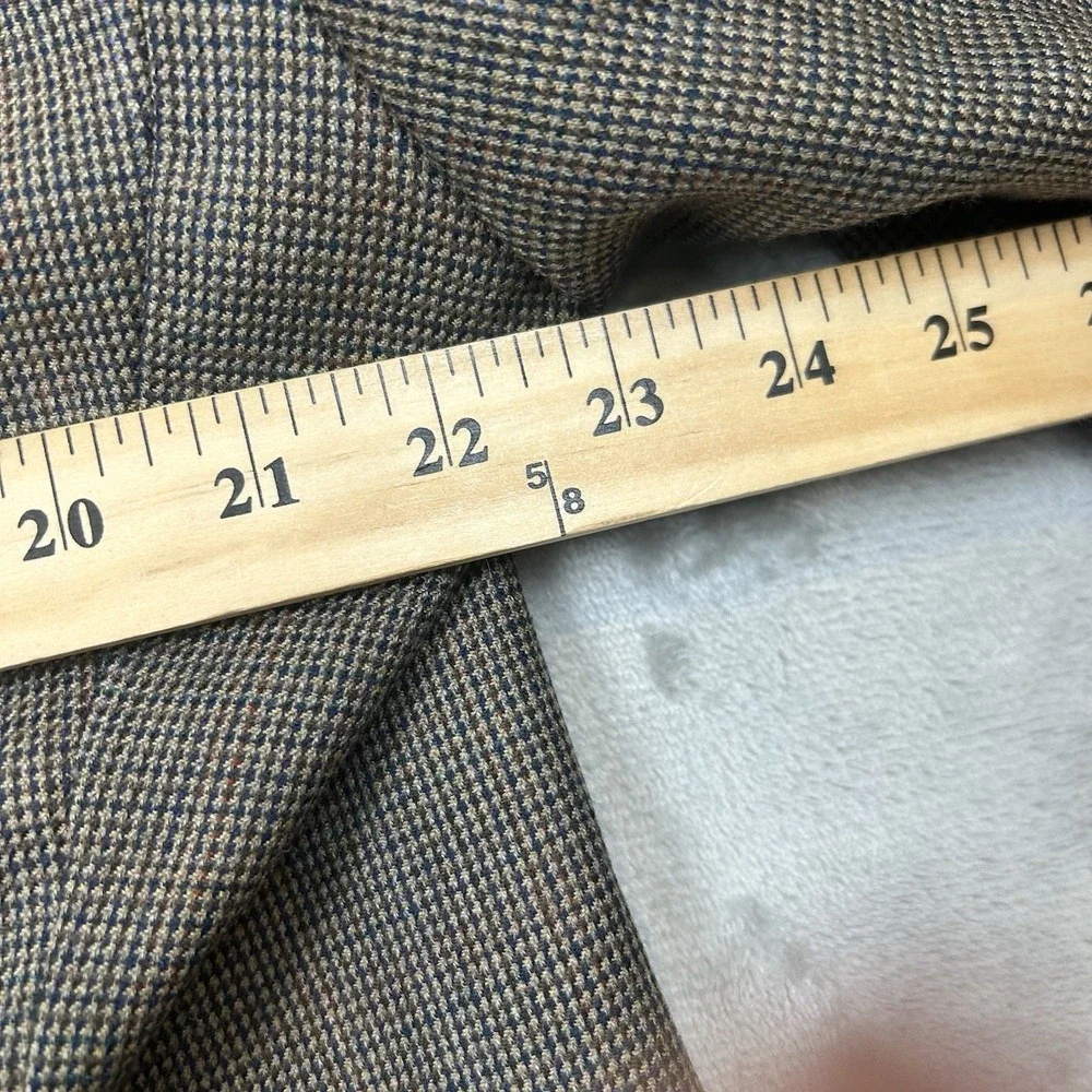 Ralph Lauren Men's 44R 100% Wool Houndstooth Sport Coat Blazer Brown